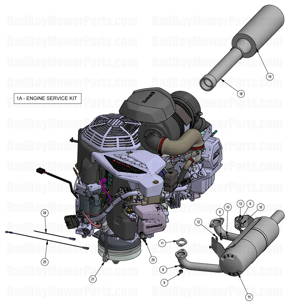 4196 - Bad Boy Mower Parts Lookup > 2025 > Revolt X > Engine - Kawasaki EVO781 EFI